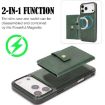 iPhone 17 Pro Max Green Leather Case with MagSafe Ring & Card Bag - 3