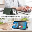 iPhone 17 Pro Max Green Leather Case with MagSafe Ring & Card Bag - 5
