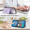 iPhone 17 Pro Kalebol Magnetic Card Bag MagSafe Leather Case Purple - 5