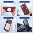 iPhone 17 Kalebol Red Leather MagSafe Case with Card Bag & Ring - 7