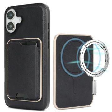 iPhone 17 Kalebol Slim MagSafe Leather Card Case (Black) - 1