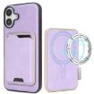 iPhone 17 Kalebol Slim MagSafe Leather Case with Card Bag - Purple - 1