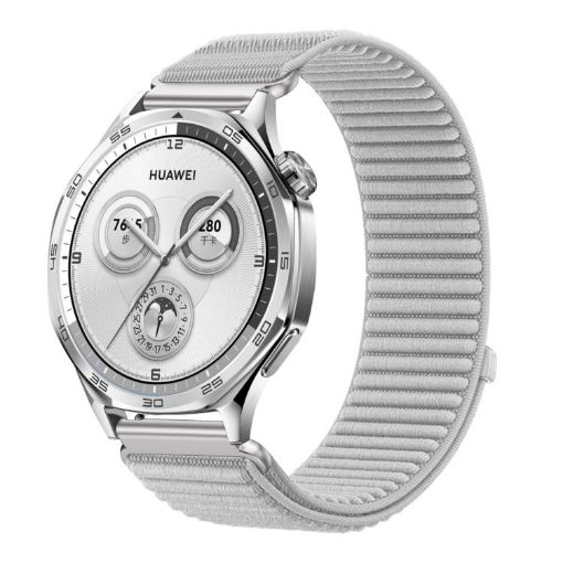 18mm Gray Woven Nylon Hook & Loop Fastener Watch Band - 1