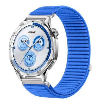 20mm Klein Blue Woven Nylon Hook & Loop Fastener Watch Band - 1