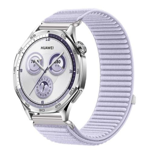 22mm Hyacinth Purple Woven Nylon Hook & Loop Fastener Watch Band - 1
