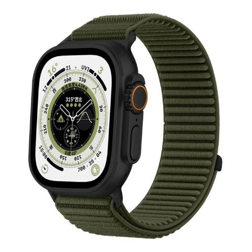 Spruce Green Woven Nylon Watch Band for Apple Watch 46/49/45/44mm - 1