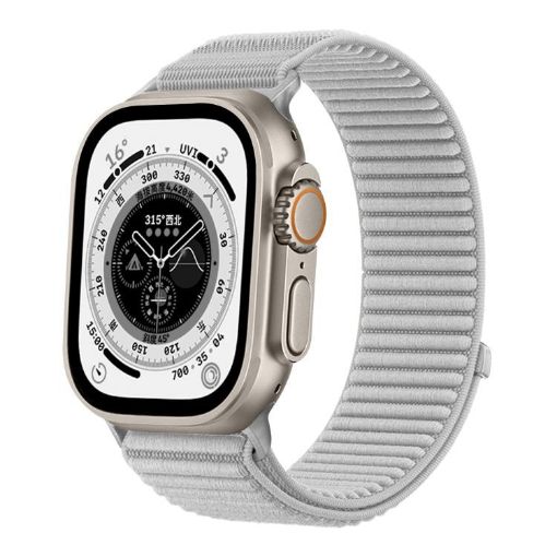 Apple Watch Band 46/49/45/44mm Gray Woven Nylon Wild Mountain Texture - 1