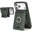 iPhone 17 Pro Max Green Leather MagSafe Card Holder Case by Kalebol - 1