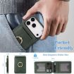 iPhone 17 Pro Max Green Leather MagSafe Card Holder Case by Kalebol - 5