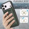 iPhone 17 Pro Max Green Leather MagSafe Card Holder Case by Kalebol - 6
