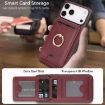 iPhone 17 Pro Red Leather MagSafe Card Holder Case by Kalebol - 4