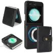 Samsung Galaxy Z Flip6 Leather Case: Magnetic Card Bag & MagSafe Ring - 1