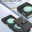 Samsung Galaxy Z Flip6 Leather Case: Magnetic Card Bag & MagSafe Ring - 5