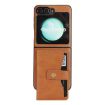 Samsung Galaxy Z Flip6 Brown Leather Case with MagSafe & Card Holder - 2