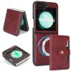 Samsung Galaxy Z Flip6 Red Leather Case with MagSafe & Card Holder - 1