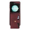 Samsung Galaxy Z Flip6 Red Leather Case with MagSafe & Card Holder - 2