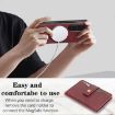 Samsung Galaxy Z Fold6 Red Leather Case with MagSafe Ring & Card Bag - 3