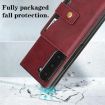 Samsung Galaxy Z Fold6 Red Leather Case with MagSafe Ring & Card Bag - 4
