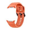 Samsung Galaxy Watch 8 40mm/44mm Orange Silicone Band Wave Black Buckle - 2