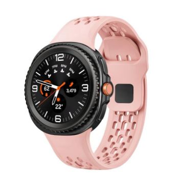Samsung Galaxy Watch 8 40mm/44mm Pink Silicone Band Black Buckle - 1