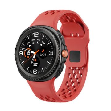 Samsung Galaxy Watch 8 40mm/44mm Black Red Silicone Band - 1