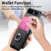 Motorola Moto Razr 40 Black Twill Fabric Card Bag Ring Magnetic Case - 6