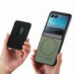 Moto Razr 40 Ultra Green Twill Fabric Card Bag Ring Magnetic Case - 3