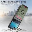Moto Razr 40 Ultra Green Twill Fabric Card Bag Ring Magnetic Case - 4