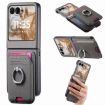 Moto Razr 50/60 Gray Twill Fabric Card Bag Ring Magnetic Case - 1