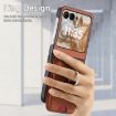 Moto Razr 50/60 Brown Twill Fabric Card Bag Ring Magnetic Case - 5