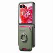 Moto Razr 50 Ultra Green Twill Fabric Card Bag Ring Magnetic Case - 2