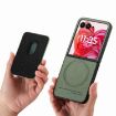Moto Razr 50 Ultra Green Twill Fabric Card Bag Ring Magnetic Case - 3