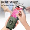 Moto Razr 50 Ultra Green Twill Fabric Card Bag Ring Magnetic Case - 6