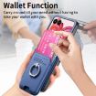 Moto Razr 50 Ultra Blue Twill Fabric Card Bag Ring Magnetic Case - 6