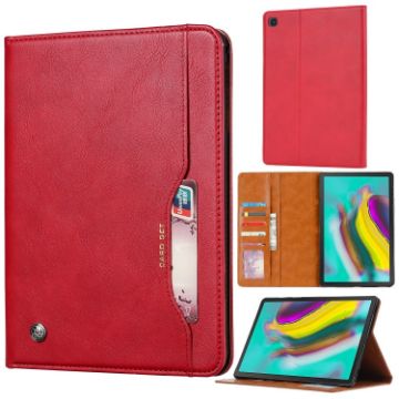 Red Leather Case for Galaxy Tab A 8.0 (2019) T290/T295 with Card Slots - 1