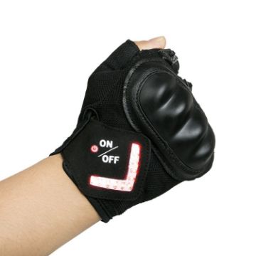Automatic Induction Turn Signal Riding Gloves, Warning Light, Black XS - 1