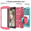 Galaxy Tab A8.0 2019 T290 Shockproof Silicone Case with Holder Teal/Pink - 3