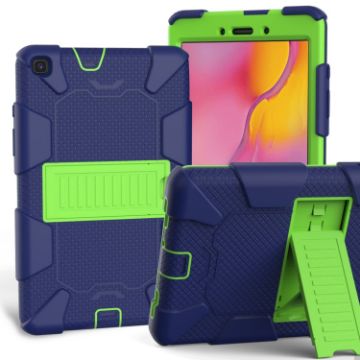 Galaxy Tab A8.0 2019 T290 Shockproof Silicone Case with Holder - Blue/Green - 1