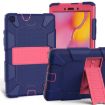 Galaxy Tab A8.0 2019 T290 Shockproof Silicone Case with Holder - Blue/Pink - 1