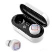 TWS Bluetooth Headset with Fingerprint Touch & LED Display - White - 1