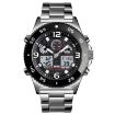 SKMEI 1538 Men's Sports Watch, Large Dial, Silver Steel Belt - 1