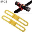Yellow 5 PCS Silicon Strap Bike Torch Phone Flashlight Holder Mount - 1