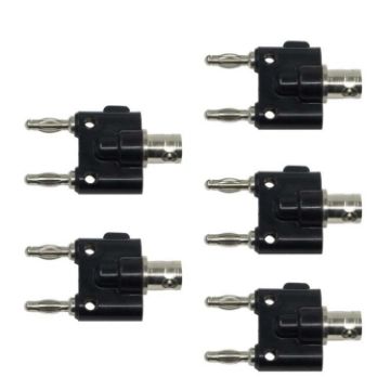 BNC Female to Dual Banana Plug Adapter - 5pcs Binding Male Connector - 1