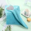 Cute Love Heart Pattern Microfiber Hand Towel - Blue Kitchen Cloth - 2