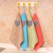 Cute Love Heart Pattern Microfiber Hand Towel - Blue Kitchen Cloth - 4