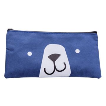 Cartoon Dog Pencil Bag - 2 PCS Big Capacity Stationery (Blue) - 1