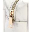Marble Pattern Pencil Cases - Large Capacity PU Leather Bag (White) - 5