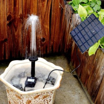 Solar Fountain DC Water Pump - Garden Rockery Decoration Sprinkler (Black) - 1