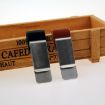 Silver-Brown Metal Leather Pen Holder - Stainless Steel Pencil Clip - 7