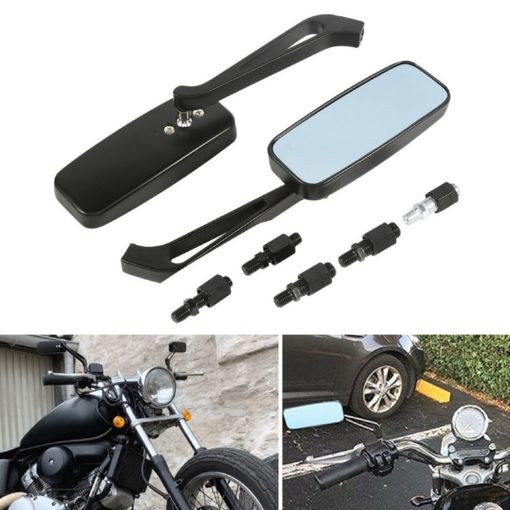 Anti-glare Square Aluminum Motorcycle Rearview Mirror Modified - 1